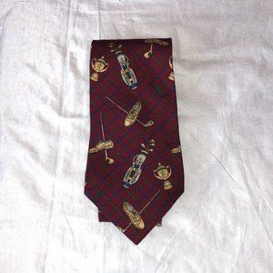 Tommy Hilfiger Men's Handsome Tie Necktie Golf Theme Print